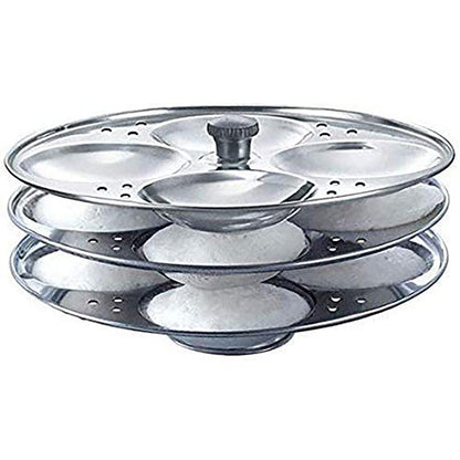 Prithi Home's and Kitchen Stainless Steel Non Stick Idli Plates Idli Maker| Idli Stand with Holes for Pressure Cooker, Idly Pot,Idly cooker,Kadai etc (2 Plates)
