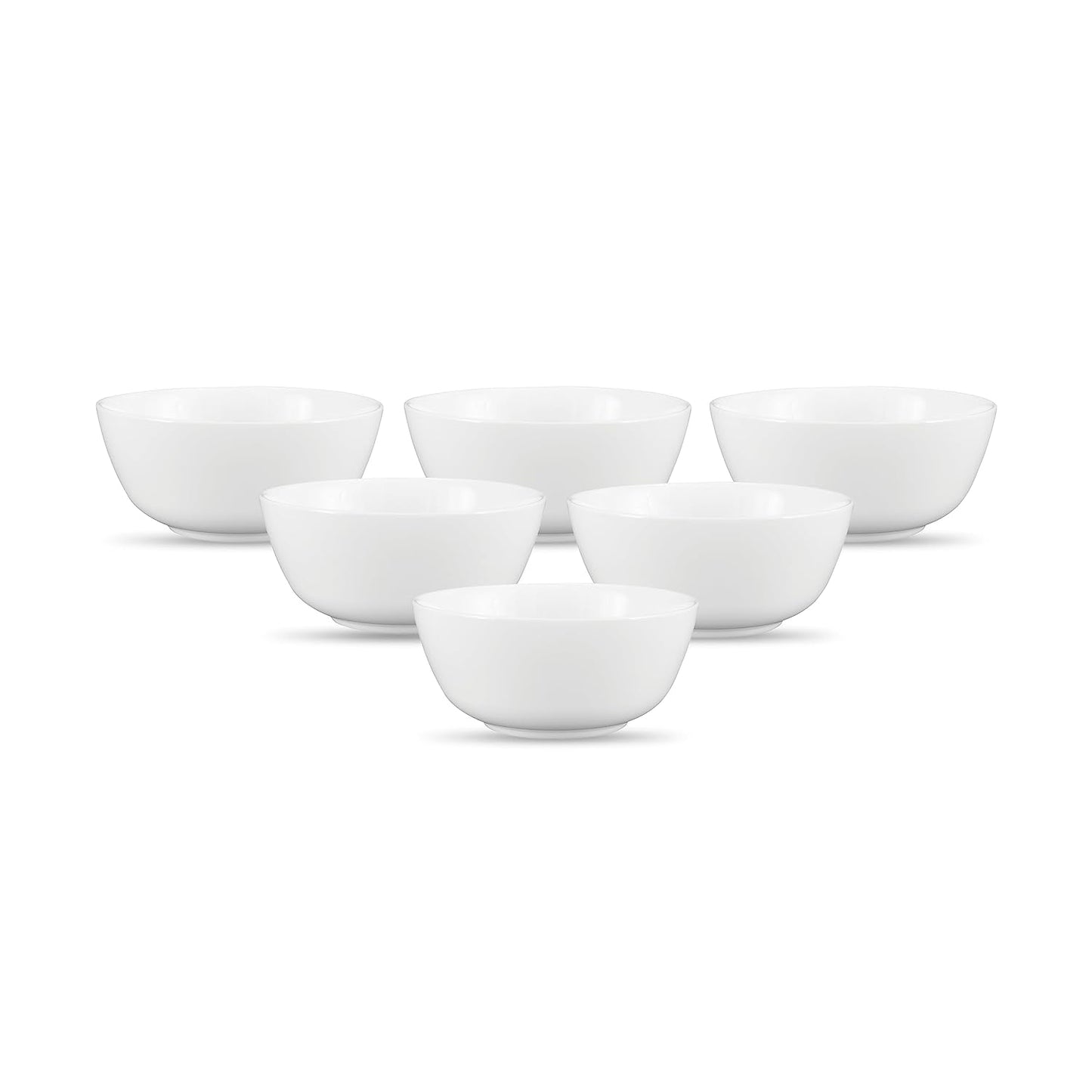 Diva by La Opala, Cosmo Collection, Opal Glass Soup Bowl Set 6 pcs, Plainware, White