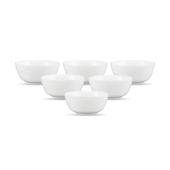 Diva by La Opala, Cosmo Collection, Opal Glass Soup Bowl Set 6 pcs, Plainware, White