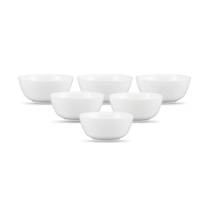 Diva by La Opala, Cosmo Collection, Opal Glass Soup Bowl Set 6 pcs, Plainware, White