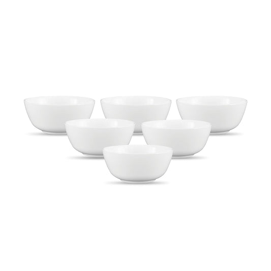 Diva by La Opala, Cosmo Collection, Opal Glass Soup Bowl Set 6 pcs, Plainware, White