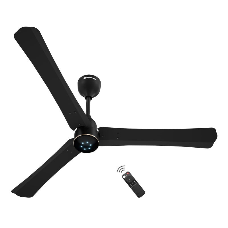 atomberg Renesa Halo Smart Alexa Enabled 1200mm BLDC Ceiling Fan with Remote | BEE 5 star | High Air Delivery | Low noise | LED Speed Indicator | Sleek Design | | 3 Year Warranty| Gloss White & Black