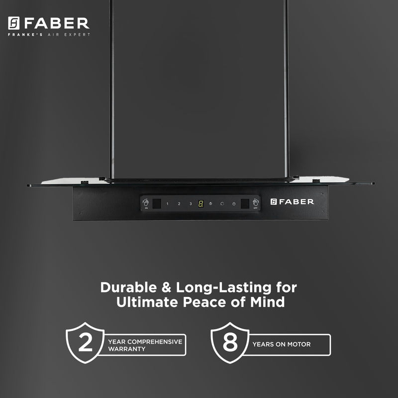 Faber 60cm 1200 m3/hr, Autoclean Chimney||Filterless|| 8Yr on Motor, 2Yr Comprehensive Warranty||Italian design - Made i