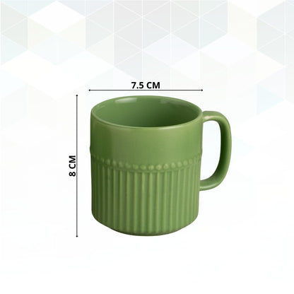 Clay Craft Fine Ceramic Crimson Green Cups & Saucer, Set of 12, Cups for Tea & Coffee, Gift Set, Elegant Design for Home and Kitchen and Can Be Gifted to Your Loved Ones On Any Occassions