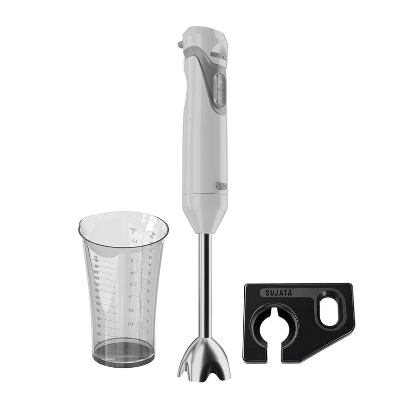 Sujata Blendstick 600W Hand Blender | 18000 RPM, Stainless Steel Shaft, Detachable Stick - Dual Speed / White