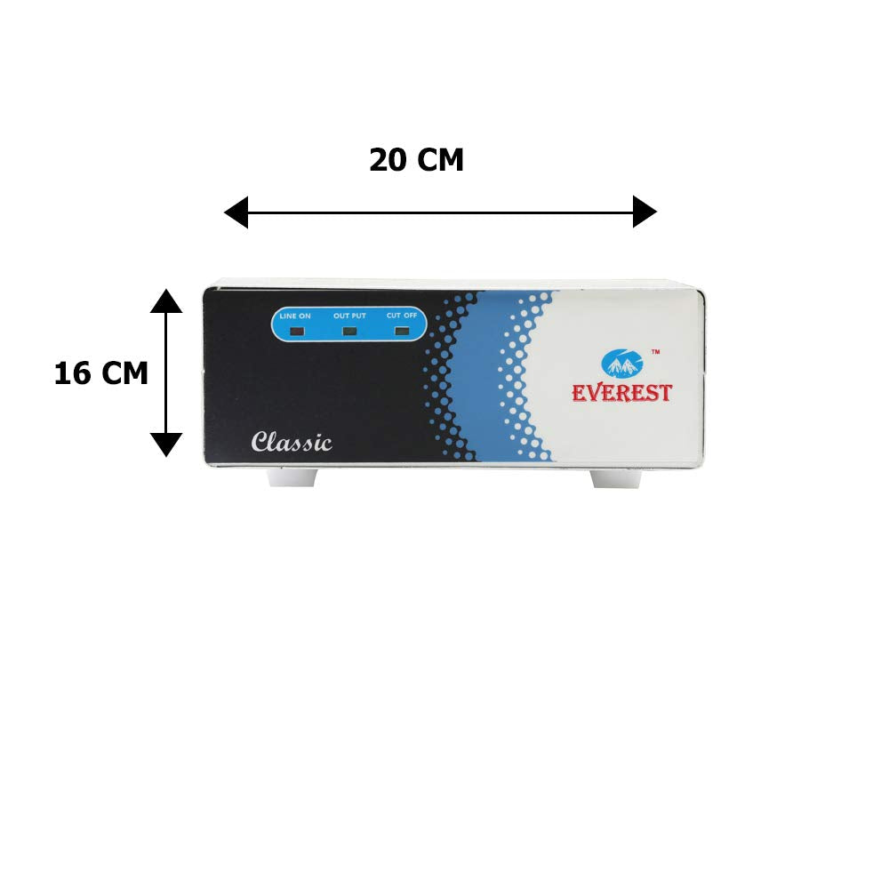 Everest ECC 100-N LED New Model Metal Body Voltage Stabilizer Used up to 72 Inches LED/Smart TV,Home Theater, Set Top Box, Blu-Ray Player (Working Range : 90 V to 290 V),White