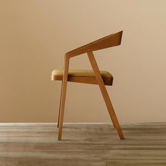 Solid Sheesham Wood Cafe Arm Chair, Cream Upholstered Seat, Modern Wooden Accent Chair, Set of 1 (Cream Set Of 