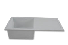 Faber Verona Ingranite34"X17"Single Bowl Sink with Drainboard|Includes Plumbing Waste Kit|25 Years Warranty|Silent,Scrat