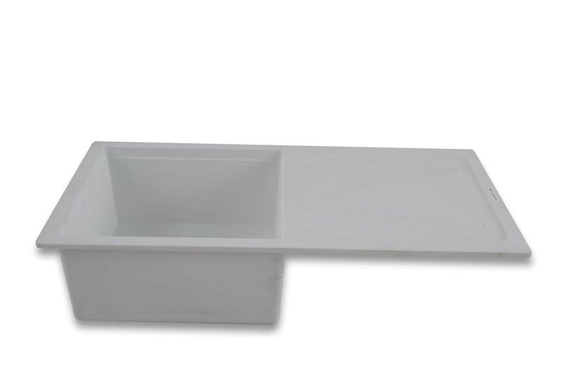 Faber Verona Ingranite34"X17"Single Bowl Sink with Drainboard|Includes Plumbing Waste Kit|25 Years Warranty|Silent,Scrat