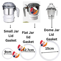 Jar Lid Gasket Set (Small Clip-Type + Medium + Big) - Pack of 3 | Compatible with Sujata Mixer Grinder