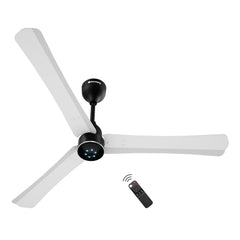 atomberg Renesa Halo Smart Alexa Enabled 1200mm BLDC Ceiling Fan with Remote |BEE 5 star | High Air Delivery |Low noise |LED Speed Indicator |Sleek Design | | 3 Year Warranty| Gloss White & Gold Ring