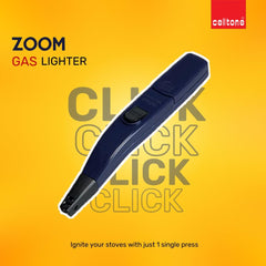 celltone Plastic Zoom Electric Gas Lighter For Kitchen Use - Battery Operated Continous Spark Gas Lighter For Stove|6 Months Warranty - Blue