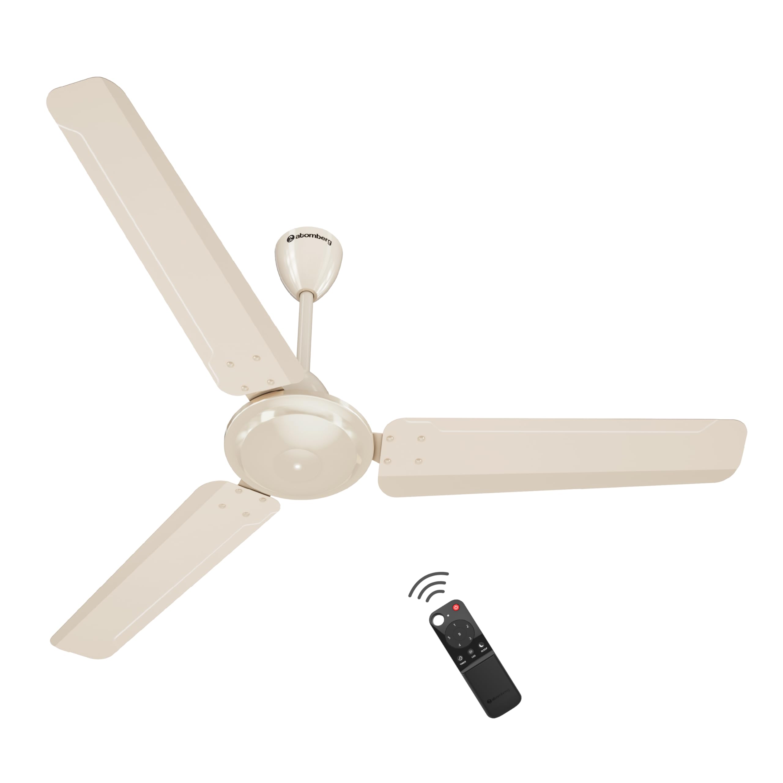 atomberg Ameza 1200mm Timeless BLDC Ceiling Fan with Remote|BEE 5 star|High Air Delivery|LED Speed Indicator|Low Noise|Timeless Design with Power Saving|2 Year Warranty|Gloss White