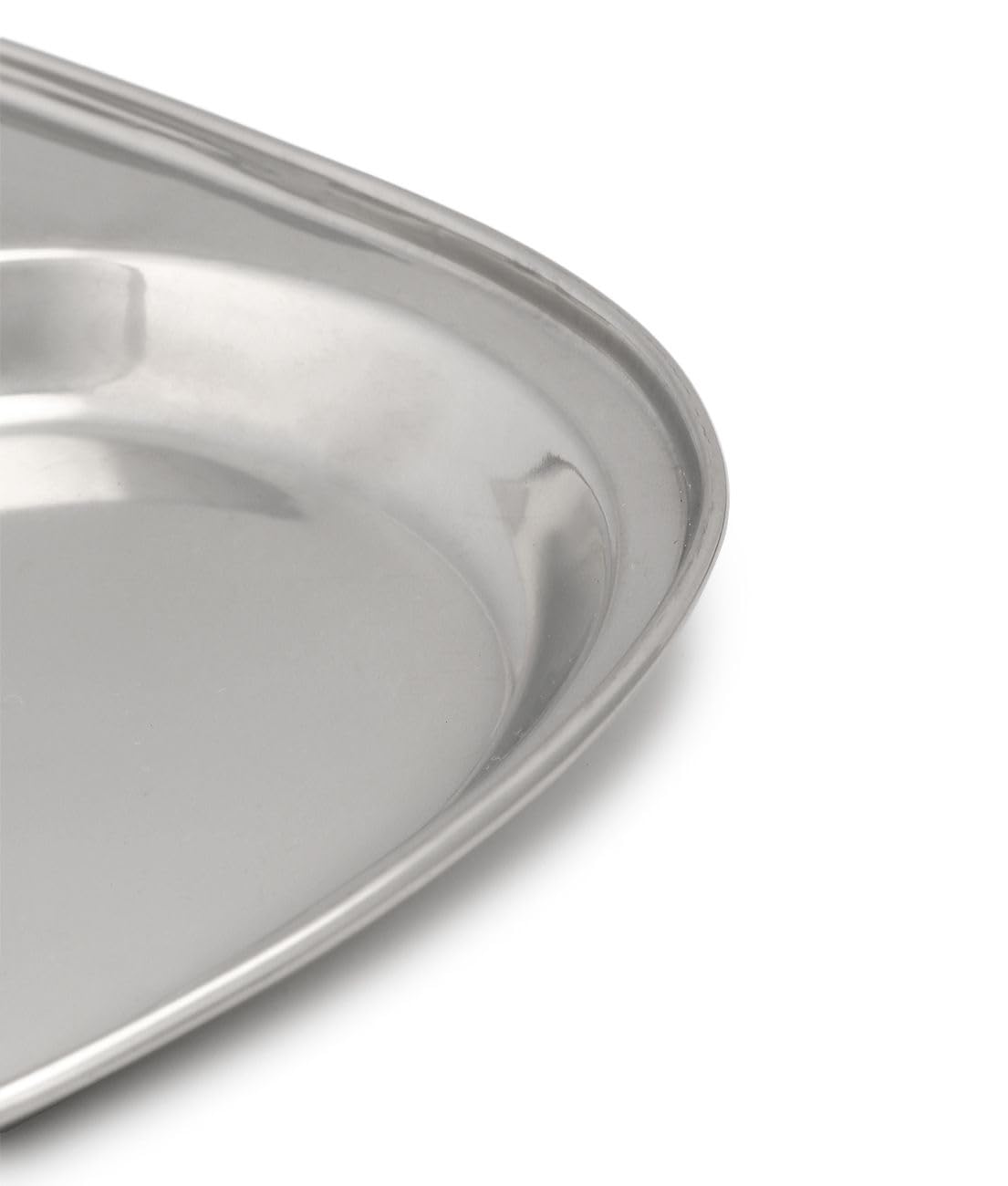 Dynore Stainless Steel 3 in 1 Three Compartment Rectangular Nasta/Snacks/Kids Nasta Plate/Partition Plate- Set of 6