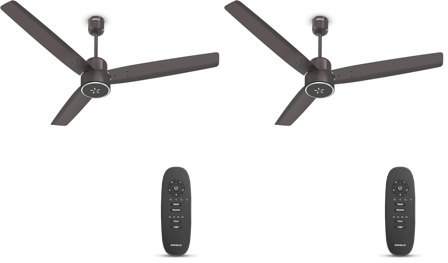 Havells FAB BLDC ULED Ceiling Fan 1200mm, 5 star, LED Speed Indicator, 380 RPM, Up to 65% Savings,Reverse Rotation,4 Speed Modes,Low Wattage 30W,Low Noise,Air Flow:225 CMM, 3 Year Warranty,Cocoa Brown