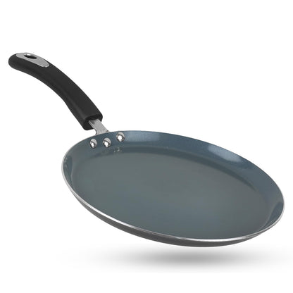 Vinod Zest Ceramica Frypan - 24 cm | Natural Stick Free Deep Pan | Stylish Handle | Toxin Free | Induction and Gas Base | Scratch Resistant | 2 Year Warranty - Black
