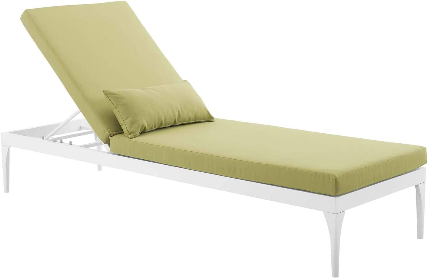 Eddie Outdoor Swimming Poolside Lounger (White +Green)