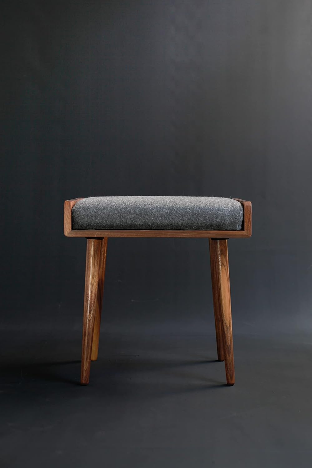 Sheesham Wood Ottoman Stool with Cushion | Compact Wooden Footrest & Seating Stool | Multipurpose for Living Ro