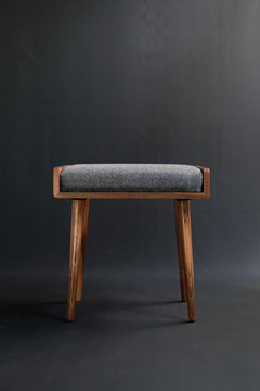 Sheesham Wood Ottoman Stool with Cushion | Compact Wooden Footrest & Seating Stool | Multipurpose for Living Ro