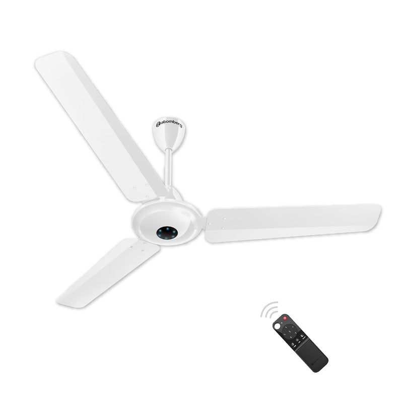 atomberg Ikano 1200mm BLDC Ceiling Fan with Remote Control | BEE 5 star Rated Energy Efficient Ceiling Fan | High Air Delivery with LED Indicators | 3 Year Warranty (Gloss White)