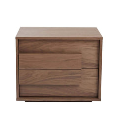 Nightstand End Table Bedside Small Dresser Storage Organizer Unit for Bedroom, Nursery, Wood top, Walnut Brown/
