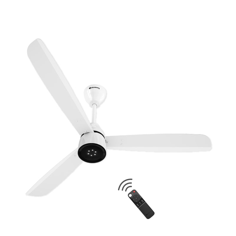 atomberg Renesa Enzel 1200mm BLDC Ceiling Fan with Remote Control | BEE 5 star Rated Energy Efficient Ceiling Fan | High Air Delivery with LED Indicators| 3 Year Warranty (Gloss Black)