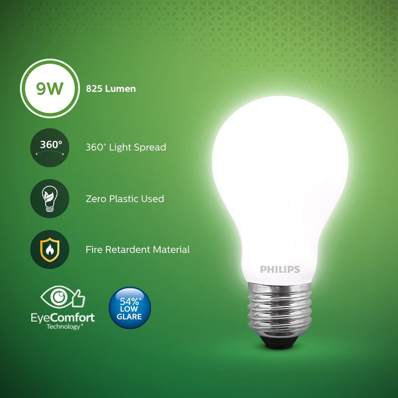 Philips Full Glow Energy Saver Filament Glass E27 LED Bulb (Pack of 2)