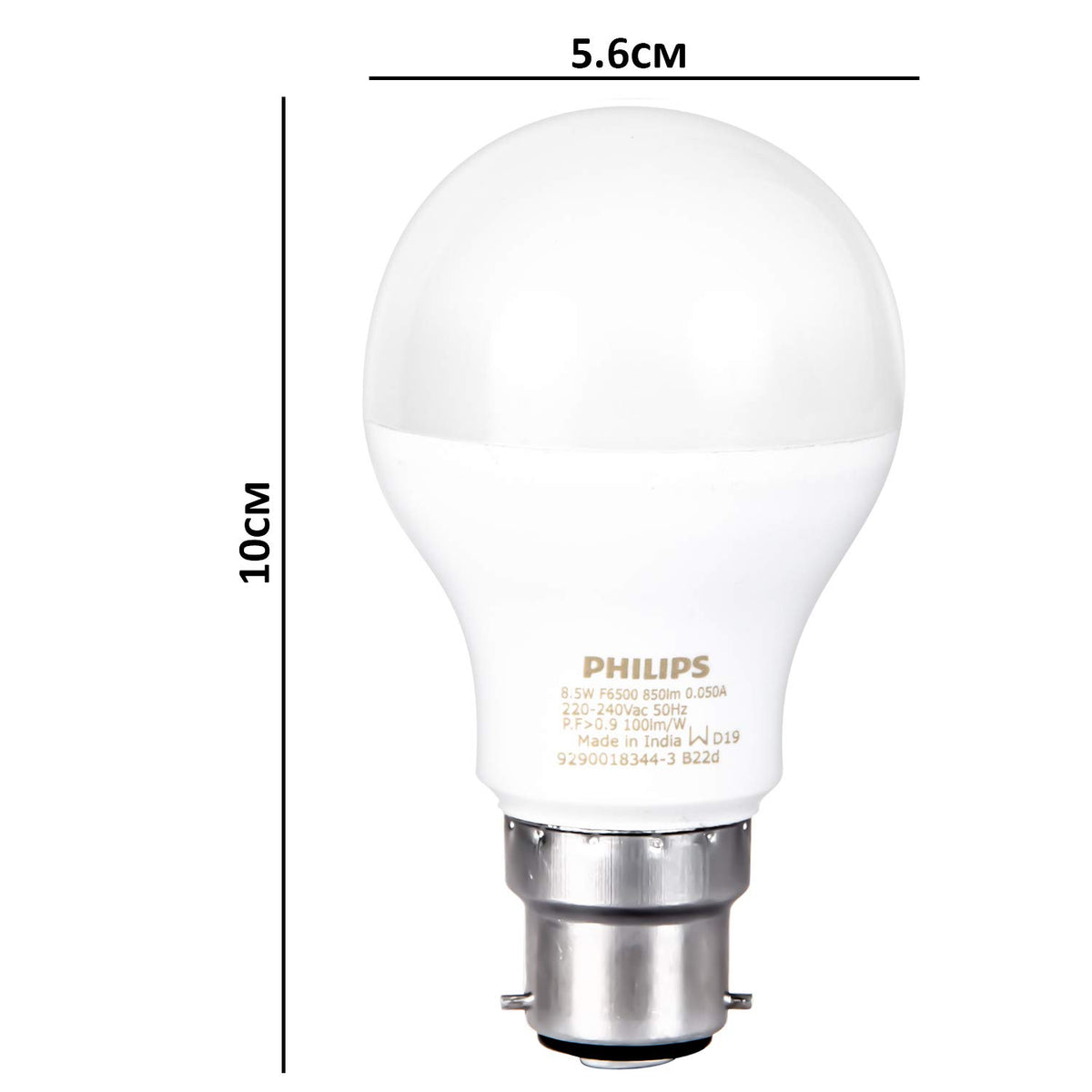 Philips Ace Saver 8.5W B22 LED Bulb, Crystal White, Pack of 8