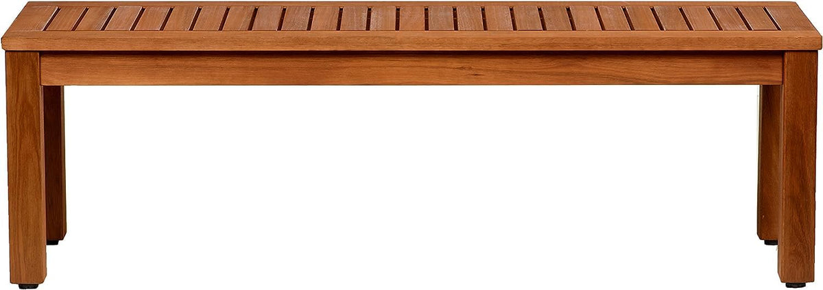 Backless Patio Bench for Living Room Sheesham Wood | Sitting Bench for Outdoor | Balcony 53" (Dark Teak Finish)