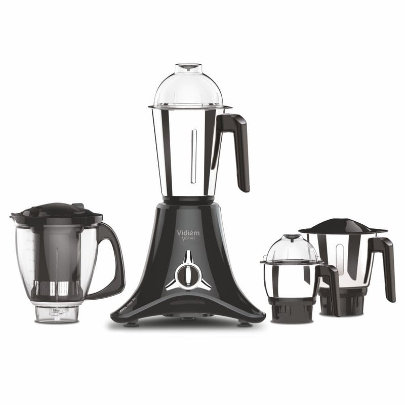 Vidiem Mixer Grinder 618 A VSTAR 1000 watt (Black) with 3 Leakproof Jars & 1 Juicer Mixer Grinder | self-lock for wet & 
