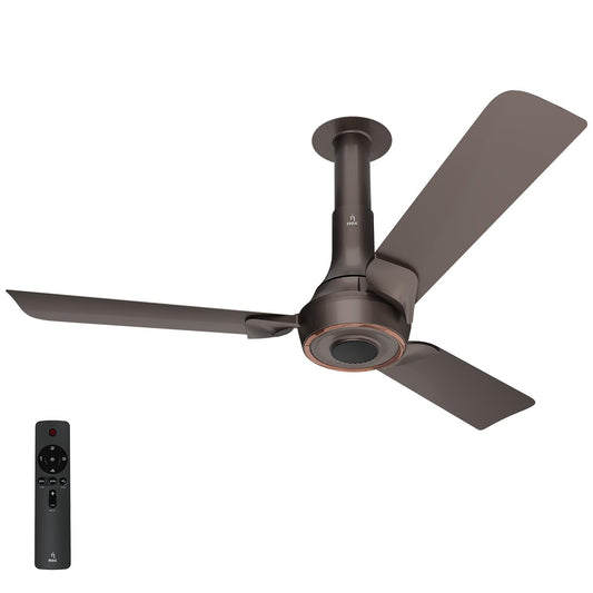 NNEX by BAJAJ Glyde A70 BLDC 1200 MM | BEE 5 Star Rated Premium Ceiling Fan with Remote | 20% Higher Air Thrust* | Airfluence™ Al Blades | 2-Yr Warranty | 5-Yr Motor Warranty 【Mist Brown】