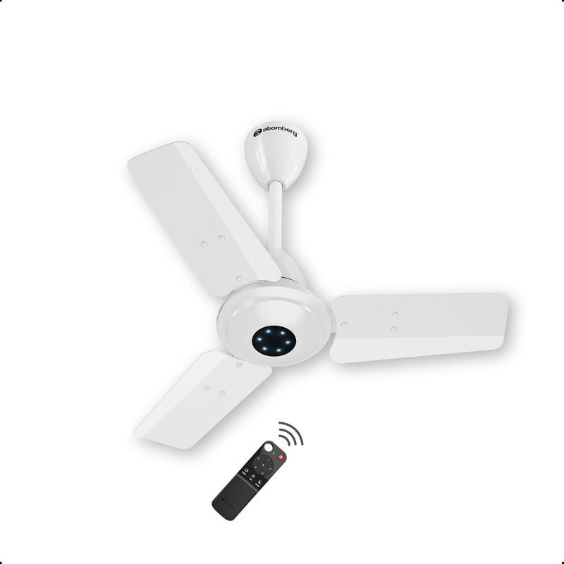 atomberg Ikano 600mm BLDC Ceiling Fan with Remote | BEE 5 star | High Air Delivery | LED Speed Indicator | Low Noise | Timeless Design with Power Saving | 3 Year Warranty| Gloss White