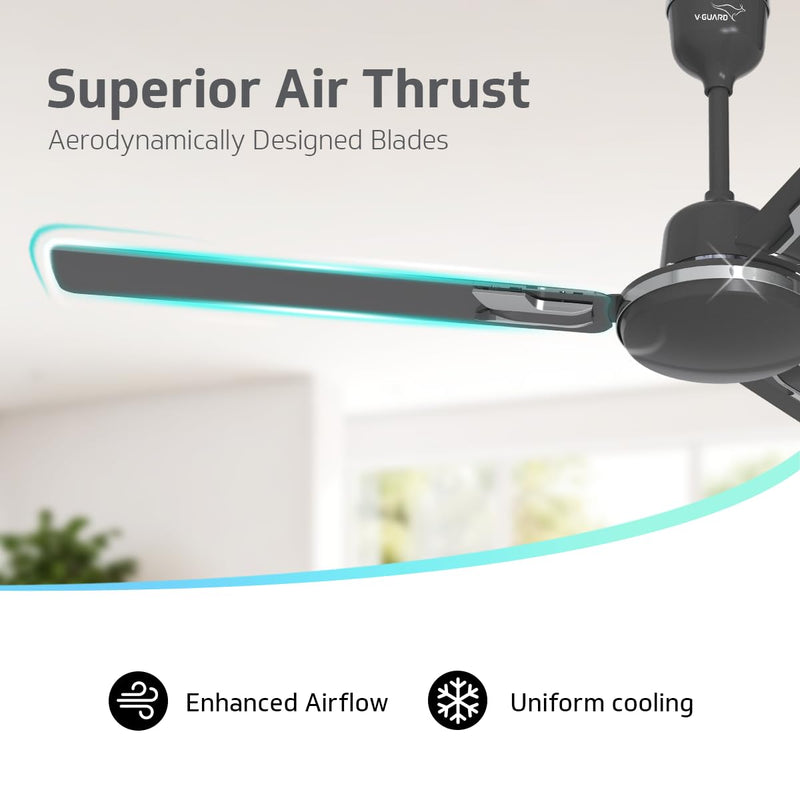 V-Guard Pace Art BZ 1200 mm Ceiling Fan (Midnight Black)-5