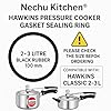 Hawkins Nechu Kitchen Pressure Cooker Gasket Sealing Ring, 2-3 Litre, Black Rubber, 100 mm
