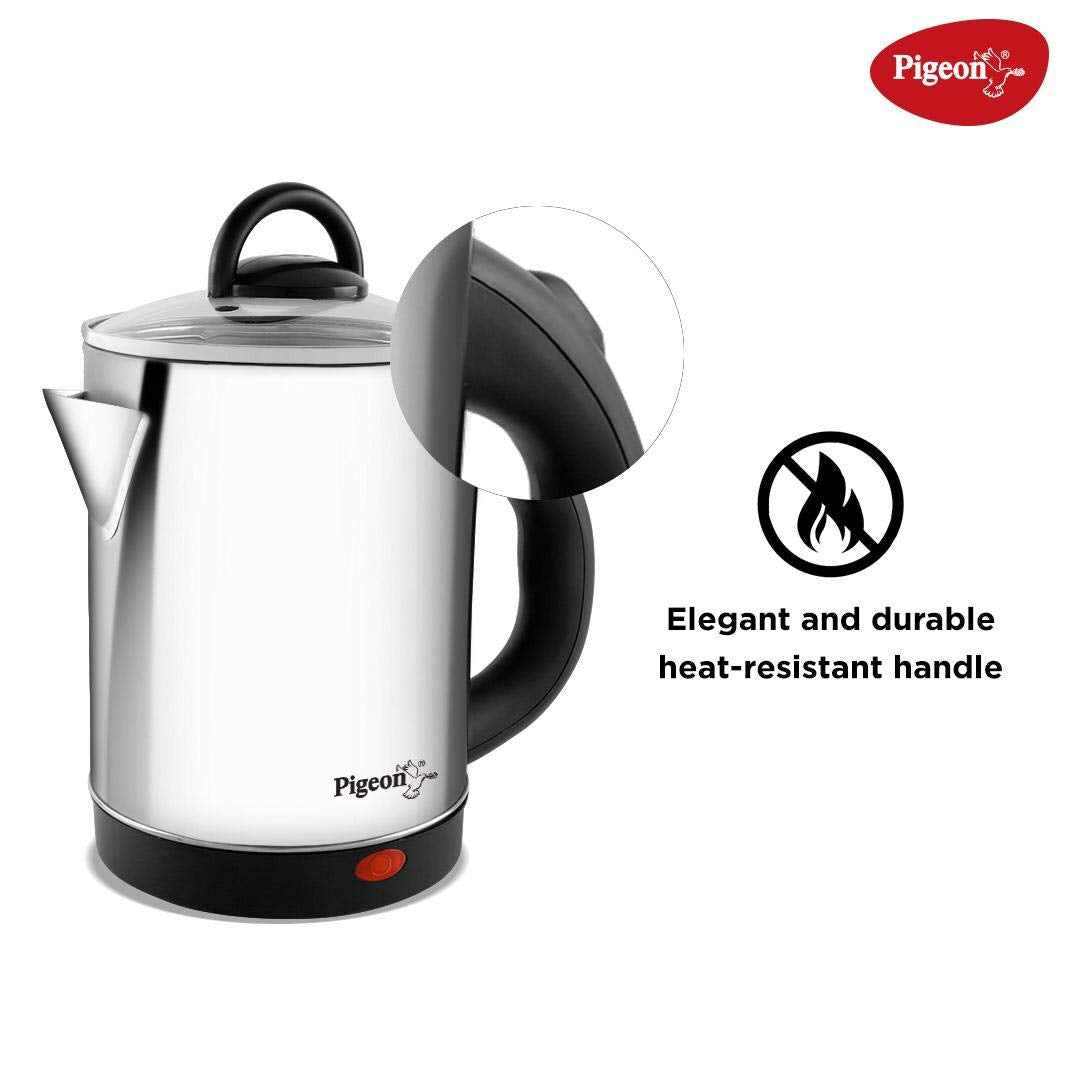 Pigeon Quartz Electric Kettle 1.7 Litre, 1500 watts, Stainless Steel Body, Used for Boiling Water, Making Tea and Coffee