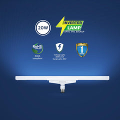 Philips T Beamer 20w Rechargeable Emergency Inverter LED Light Bulb, Cool Day White, Standard, b22d