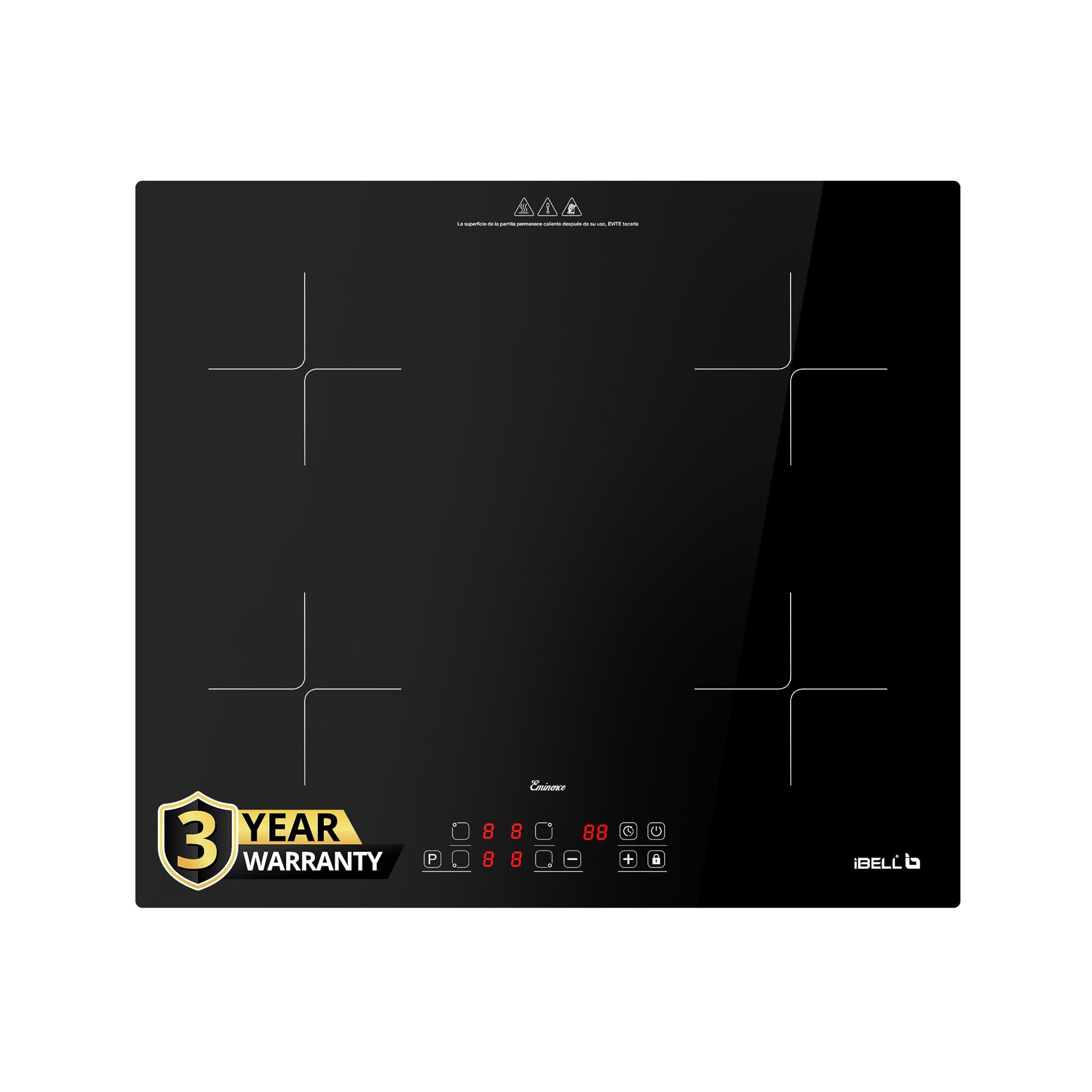 iBELL EMINENCE02, 3500W, 3-YEAR WARRANTY, 2-Zone Induction Hob with Touch Controls & Toughened Glass, High Speed Heating, Energy Efficient, Perfect for Modern Kitchens [Black]
