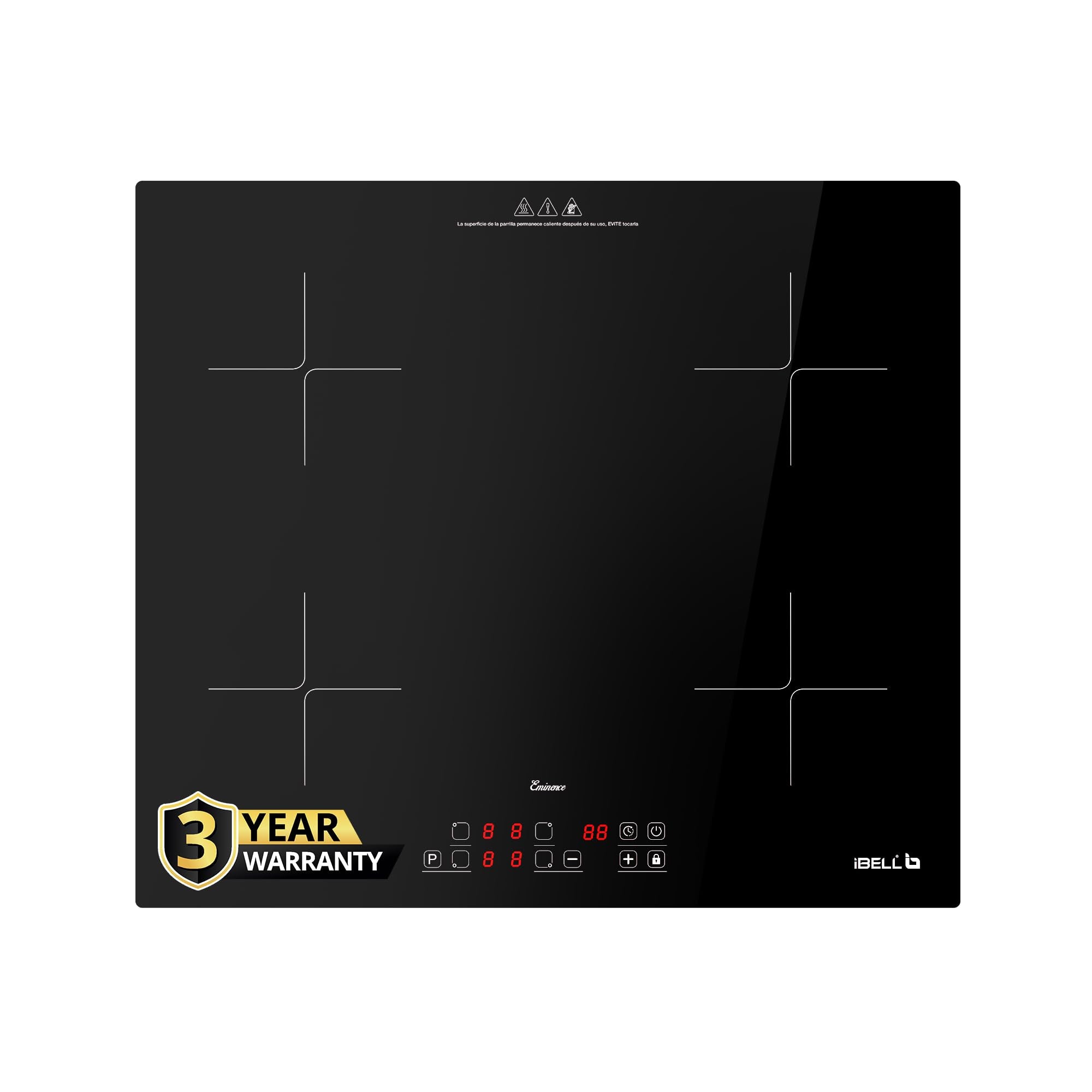 iBELL EMINENCE02, 3500W, 3-YEAR WARRANTY, 2-Zone Induction Hob with Touch Controls & Toughened Glass, High Speed Heating, Energy Efficient, Perfect for Modern Kitchens [Black]