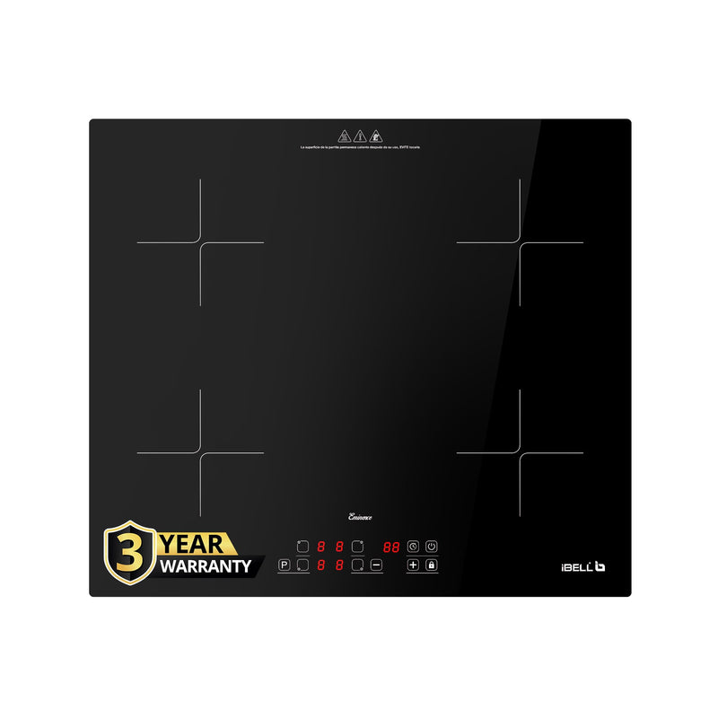 iBELL EMINENCE02, 3500W, 3-YEAR WARRANTY, 2-Zone Induction Hob with Touch Controls & Toughened Glass, High Speed Heating, Energy Efficient, Perfect for Modern Kitchens [Black]