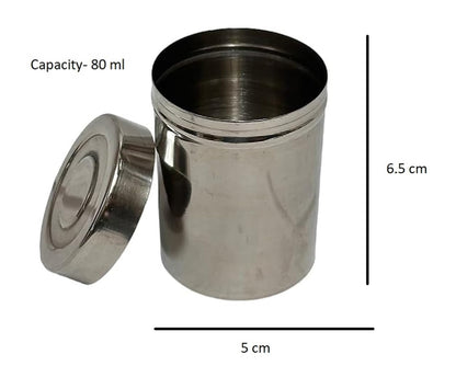 Dynore Stainless Steel 6 Pcs Multipurpose Spice Small Storage Container| Kitchen Masala Storage Container Set | 80 ml Each Container