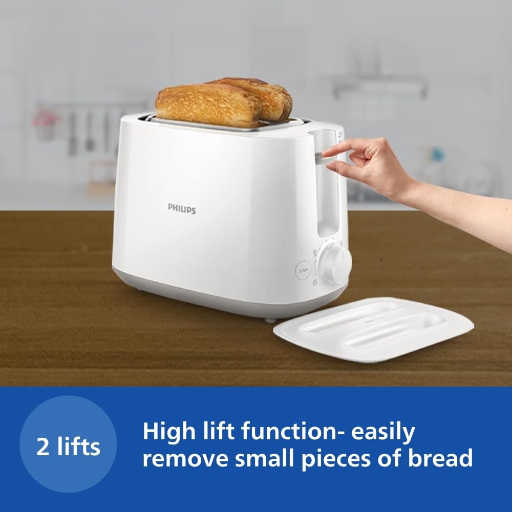 Philips HD2582/00 Two slice Pop-up toaster with bun warmer | 830W | 6 browning settings