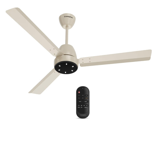 Crompton Energion Niteo 1200 mm BLDC Ceiling Fan | Warm Ambient LED Indicators | Remote Control | BEE 5 Star Energy Rating | Superior Air Delivery | 4 Year Manufacturer Warranty | Ivory
