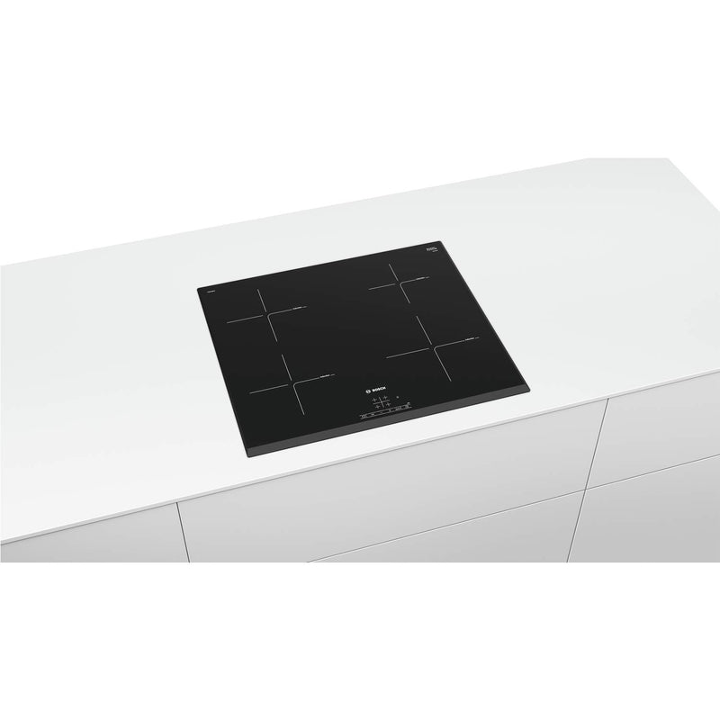 Bosch Pie651Bb1E,60Cm 4 Zone Ind Glass Ceramic Hob, Black