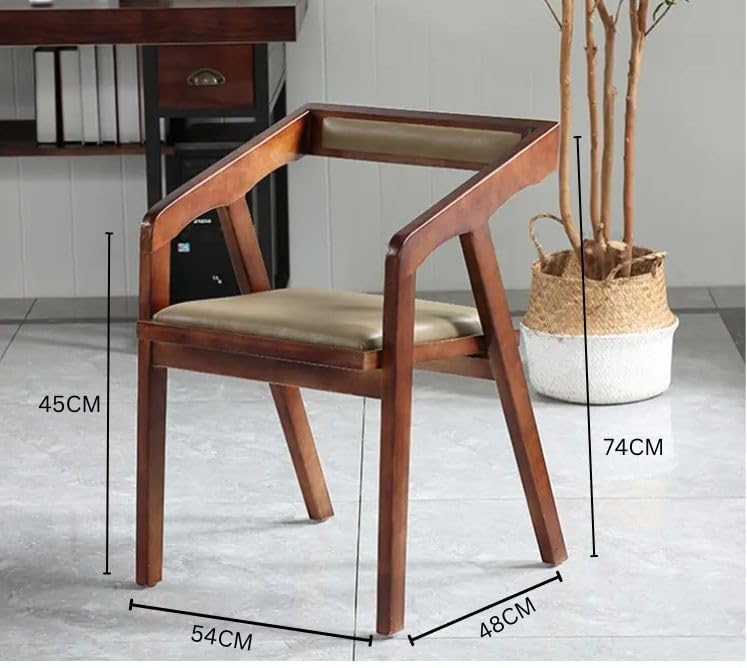 Sheesham Wood Armchair with PU Cushion – Modern Sofa Chair for Living Room, Bedroom, Office, Cafe, Study & Loun