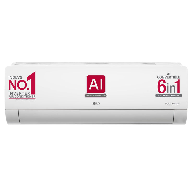 LG 1 Ton 4 Star DUAL Inverter Split AC (Copper, AI Convertible 6-in-1 with VIRAAT Mode, Faster Cooling & Energy Saving, 4 Way Swing, HD Filter with AntiVirus Protection, US-Q13JNYE, White)