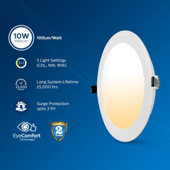 Philips Ultra Glow 10-watt Round LED Downlighter