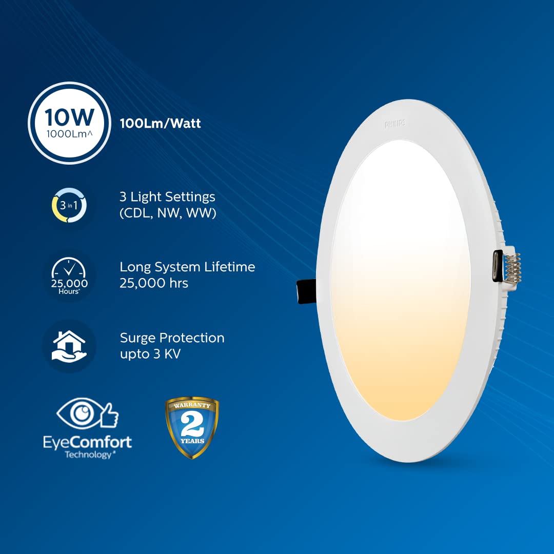 Philips Ultra Glow 10-watt Round LED Downlighter (Pack of 4)