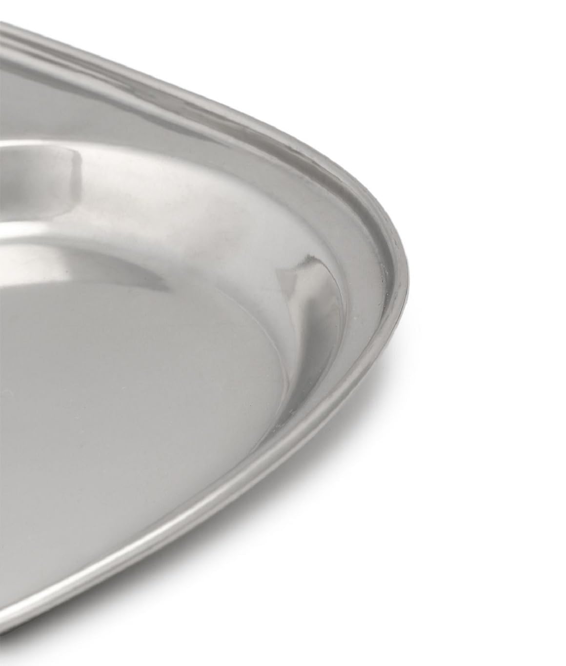 Dynore Stainless Steel 3 in 1 Three Compartment Nasta/Dinner Plate- Set of 2 Large