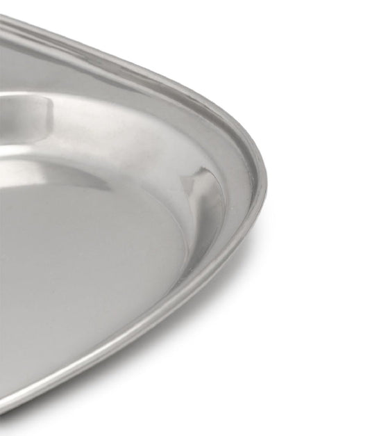 Dynore Stainless Steel 3 in 1 Three Compartment Nasta/Dinner Plate- Set of 2 Large