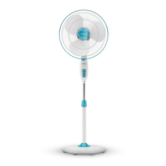 Havells Gatik Pro 400mm Pedestal Fan| 120 Ribs Guard for Safety| Smooth Oscillation| Heavy Base| ISI Marked | 2 Year Warranty | Blue